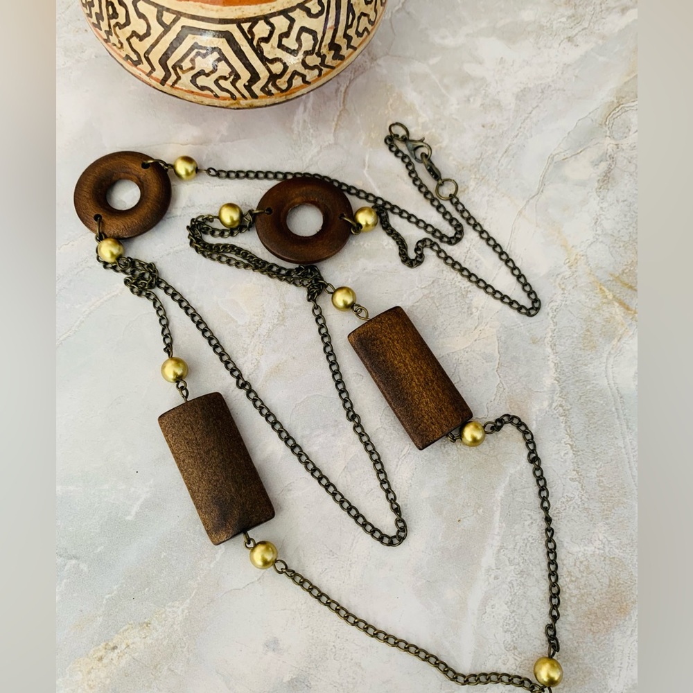 Boho Wooden Bead Necklace